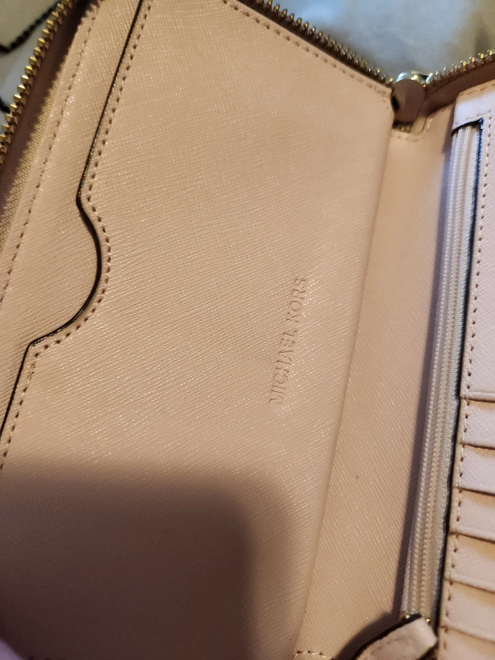 Michael Kors Pink Saffiano Zip Wallet